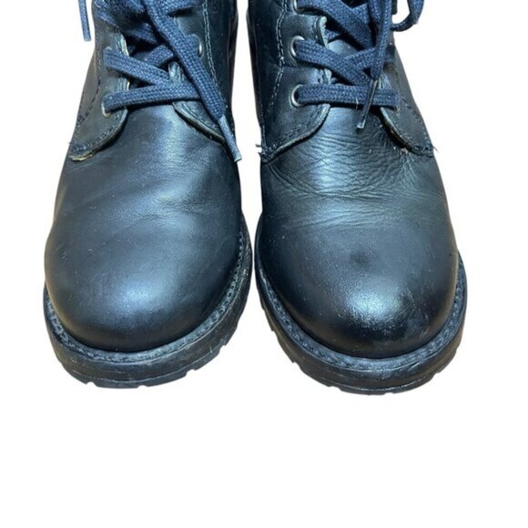 FRYE Sabrina Lace Up Leather Combat Boots, Black, 8 M - Picture 2 of 9